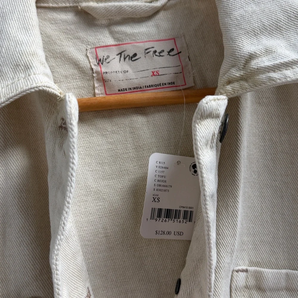 NWT Free People We The Free Madison City Denim Jacket, Tofu Beige - XS - Picture 6 of 8